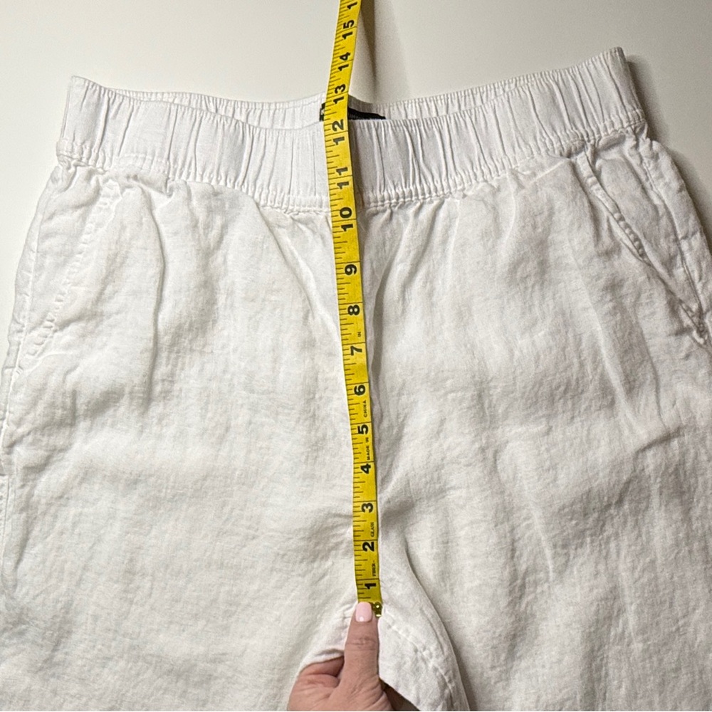 Tahari | Linen Wide Leg Pants w Elastic Waist | White | Size M - Picture 12 of 14